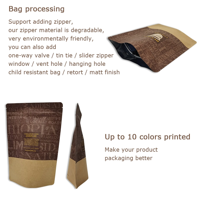 Natural Superfood Packaging Zipper Coffee Stand up Bag